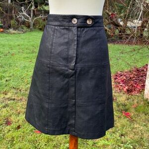 FRNCH Black Faux Leather Skirt